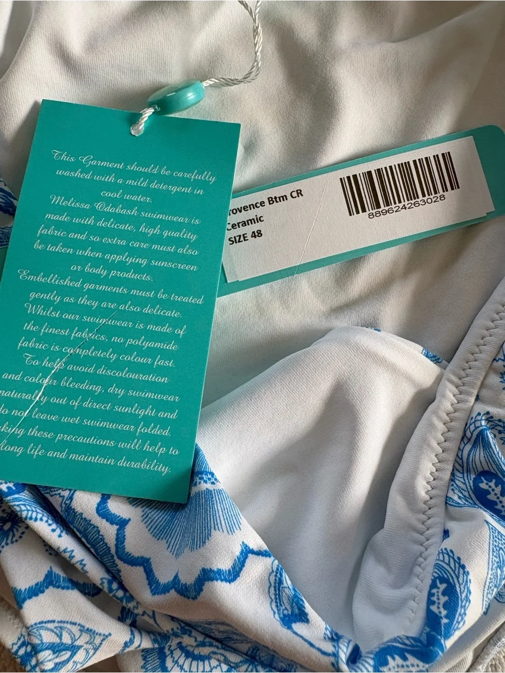 Melissa Odabash Provence Print Halter Bikini Set Blue White NWT US 12